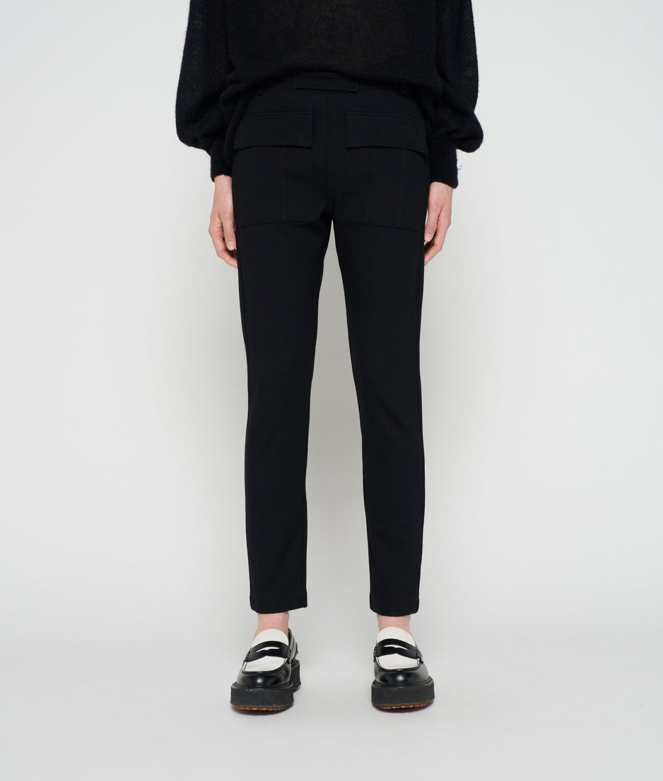 fitted punto pants | black