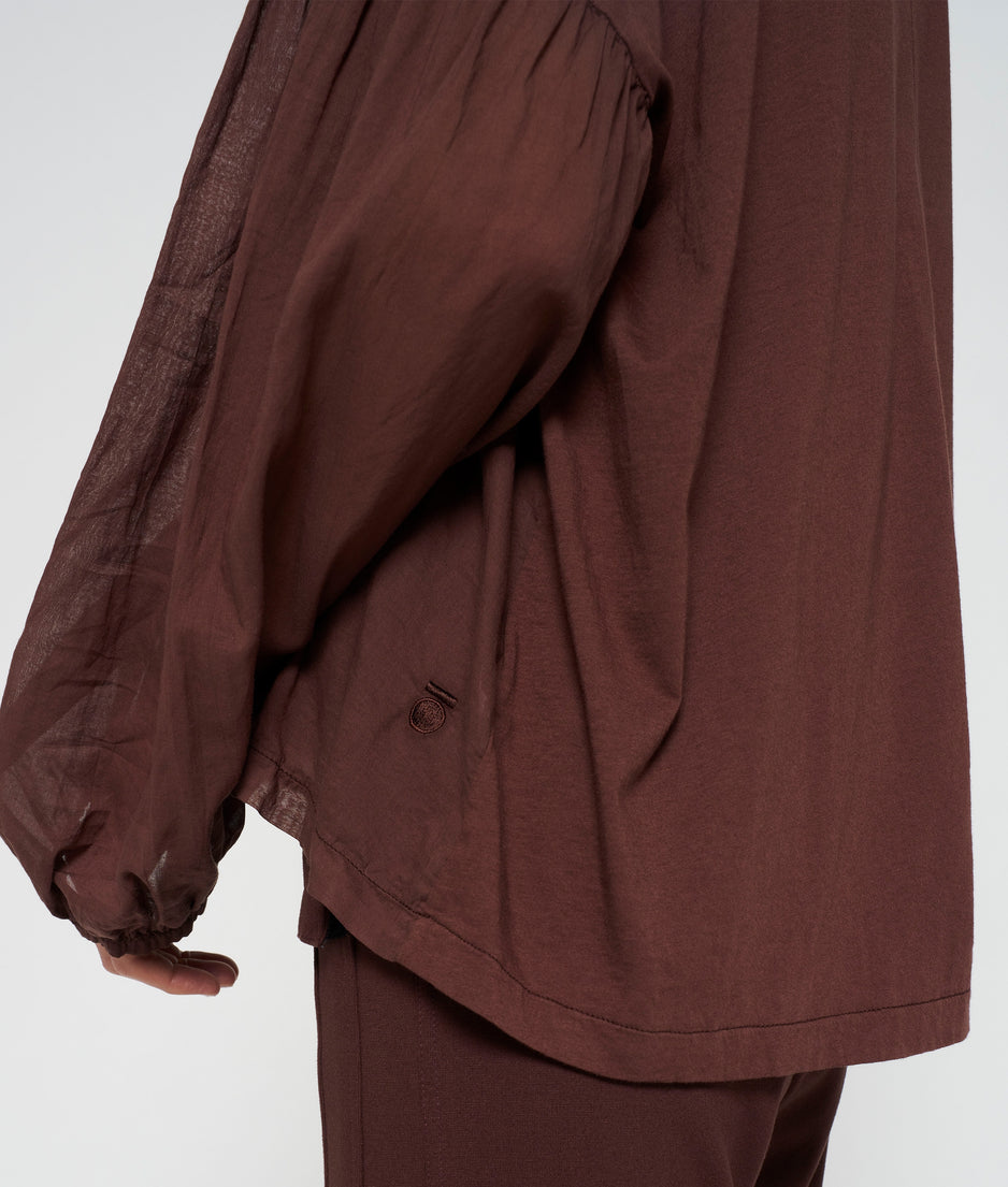 balloon sleeve blouse | aubergine