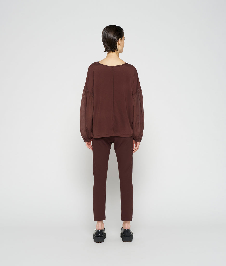 balloon sleeve blouse | aubergine