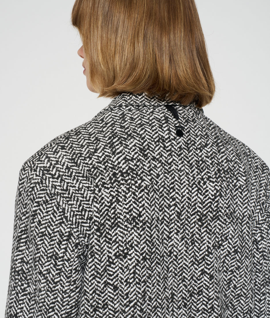 statement blazer herringbone | black