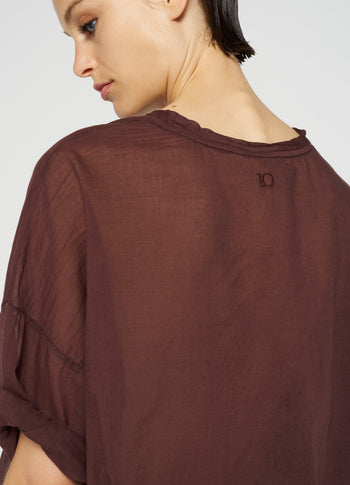 boxy tee voile | aubergine
