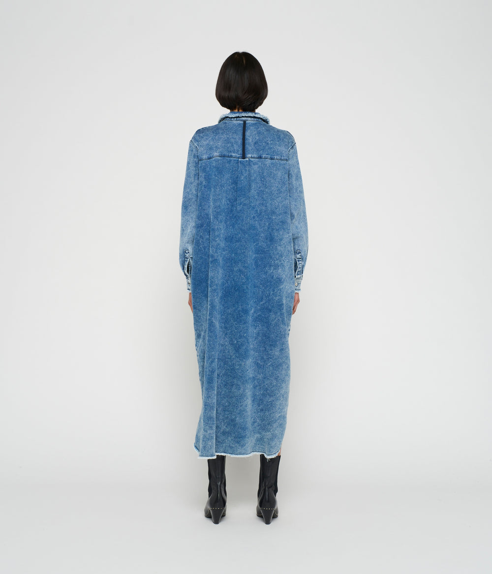 shirt dress jog denim | blue denim