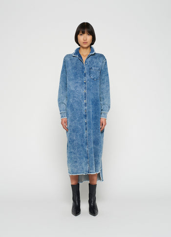 shirt dress jog denim | blue denim