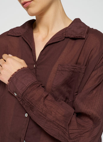 boxy blouse voile | aubergine