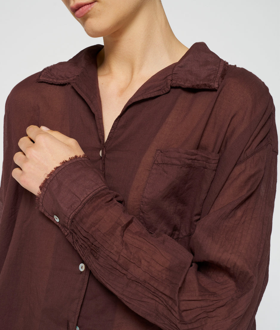 boxy blouse voile | aubergine