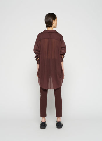 boxy blouse voile | aubergine