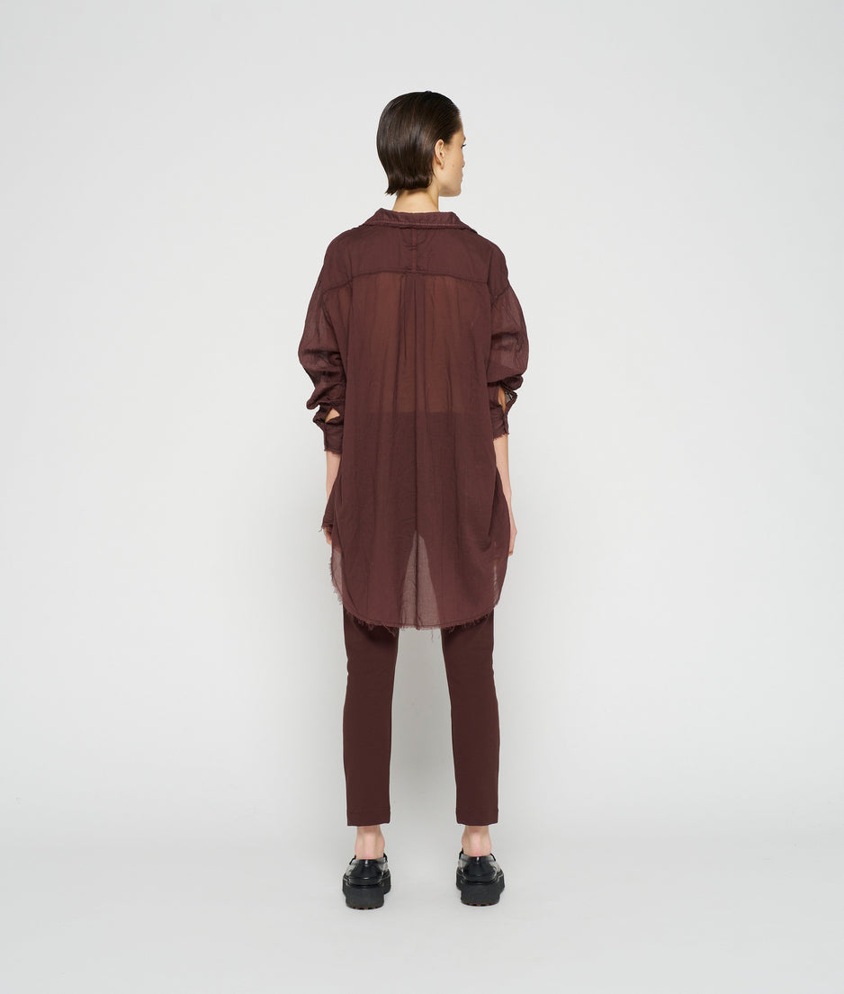 boxy blouse voile | aubergine