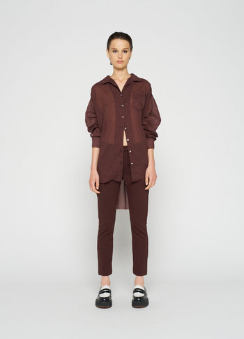 boxy blouse voile | aubergine