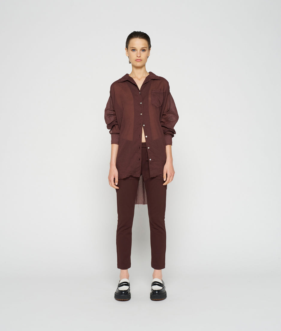 boxy blouse voile | aubergine