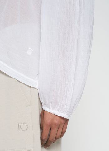 balloon sleeve blouse | white
