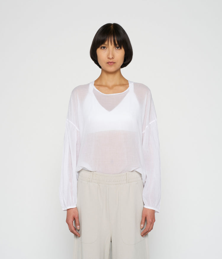 balloon sleeve blouse | white
