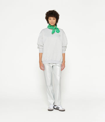 flared pants leatherlook | silver