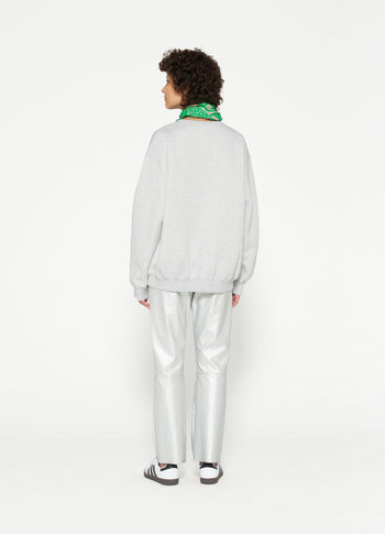 flared pants leatherlook | silver