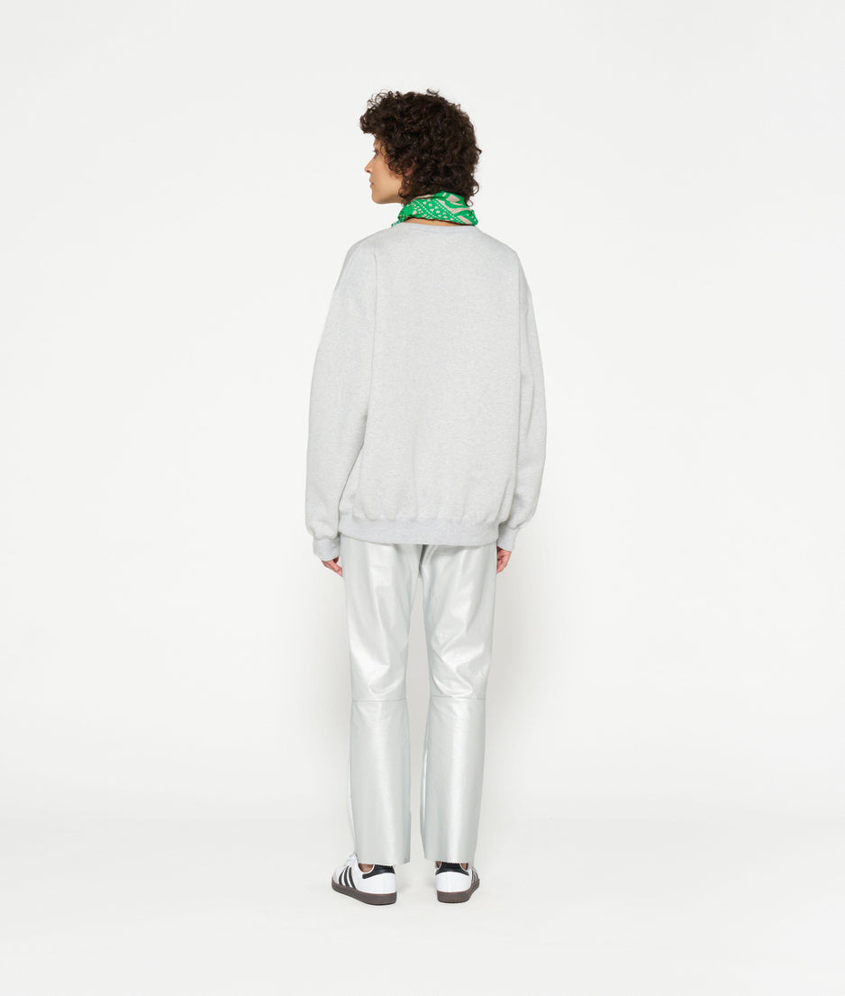 flared pants leatherlook | silver