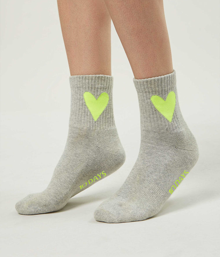 socks heart | light grey melee