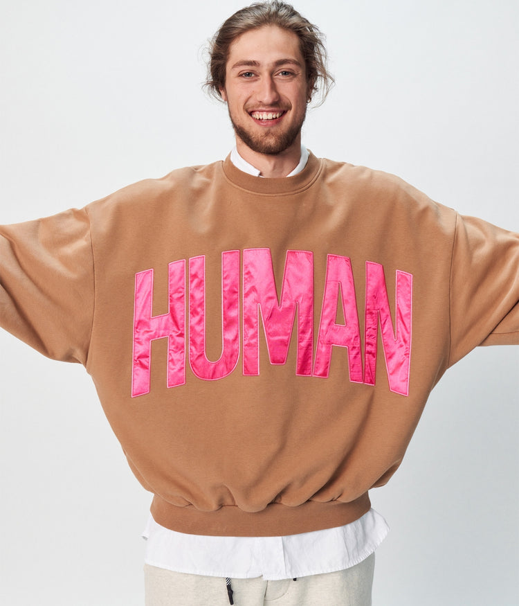 Human fleece sweater | camel